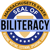 Logo for the Massachusetts State Seal of Biliteracy.